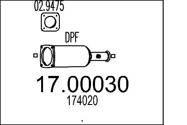 Filtr sadzy / filtr cząstek stałych, układ wydechowy MTS 17.00030