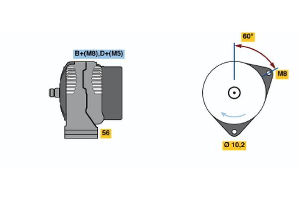 Alternator BOSCH 0 986 040 190