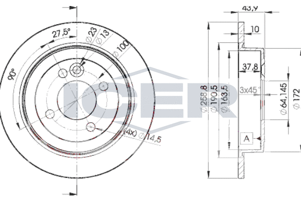 Tarcza hamulcowa ICER 78BD3070-2