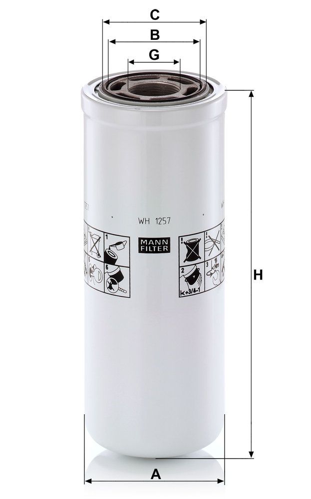Levně Filtr, pracovní hydraulika MANN-FILTER WH 1257