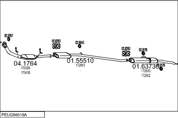 Układ wydechowy MTS PEUG98519A002361