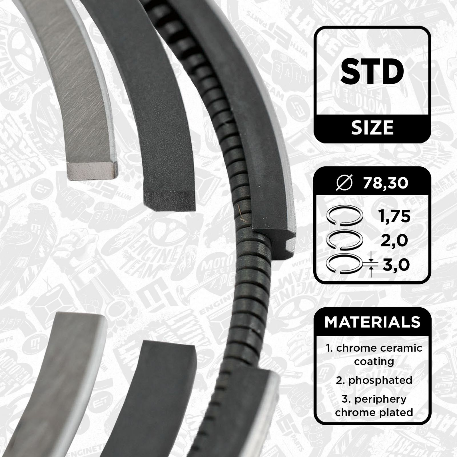 Set segmenti piston ET ENGINETEAM R1007700