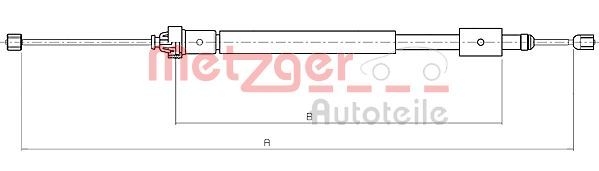 Cięgło, hamulec postojowy METZGER AUTOTEILE 10.4707