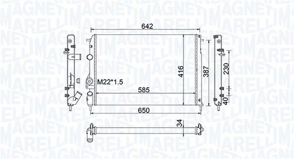 Chłodnica, układ chłodzenia silnika MAGNETI MARELLI 350213159100