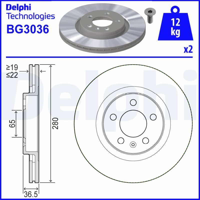 Tarcza hamulcowa DELPHI BG3036