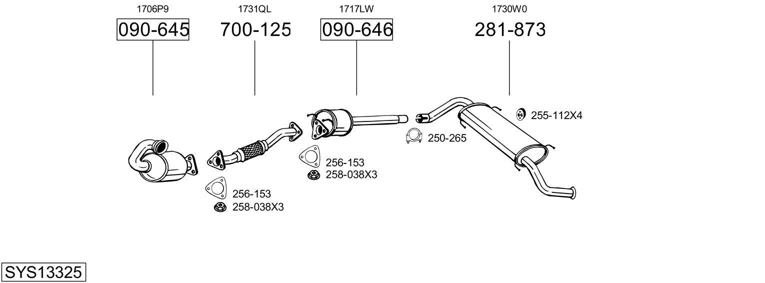 Układ wydechowy BOSAL SYS13325