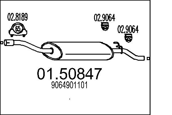 Tłumik środkowy MTS 01.50847