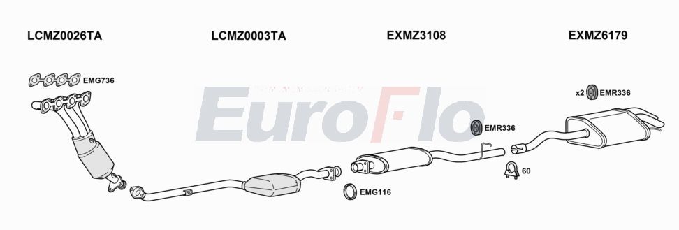Układ wydechowy EUROFLO MZC23180302LHD