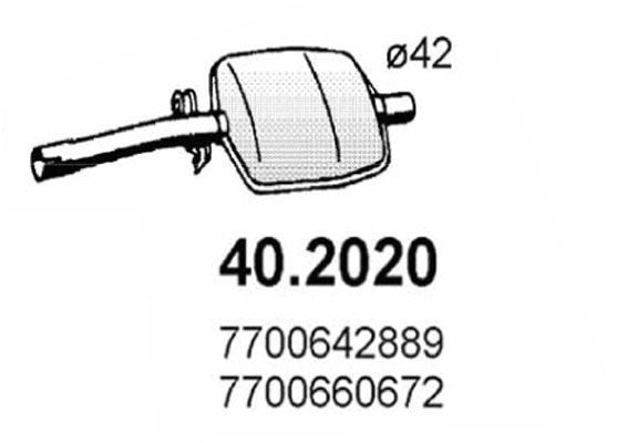 Tłumik przedni ASSO 40.2020