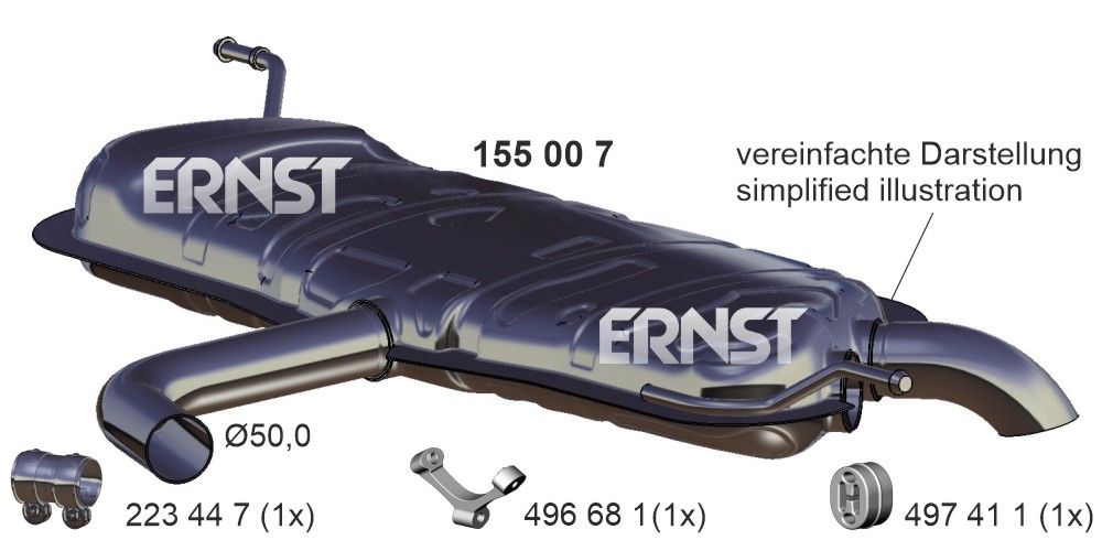 Zadní tlumič výfuku ERNST 155007