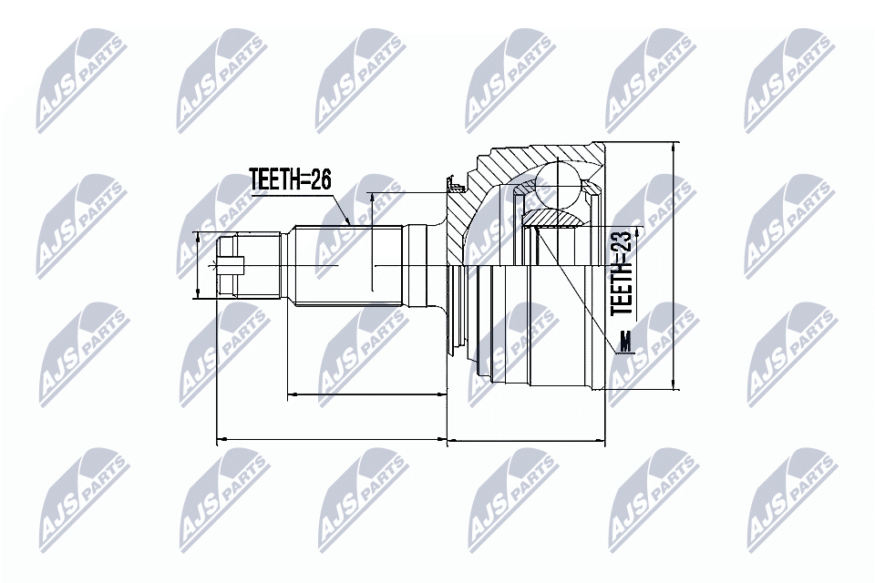 Zestaw przegubu, wał napędowy NTY NPZ-HD-015