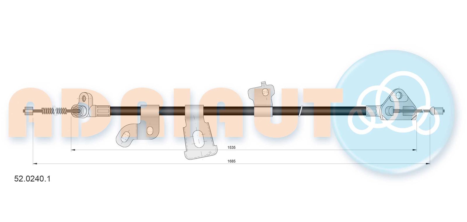 Cablu, frana de parcare ADRIAUTO 52.0240.1