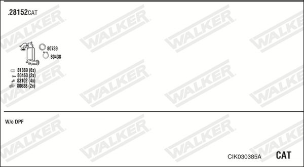 Układ wydechowy WALKER CIK030385A