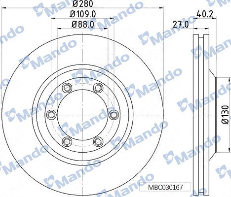 Tarcza hamulcowa MANDO MBC030167