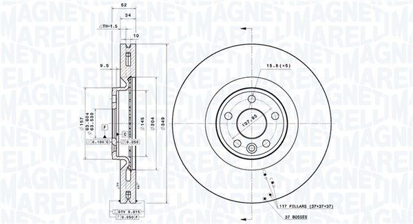 Tarcza hamulcowa MAGNETI MARELLI 360406213801