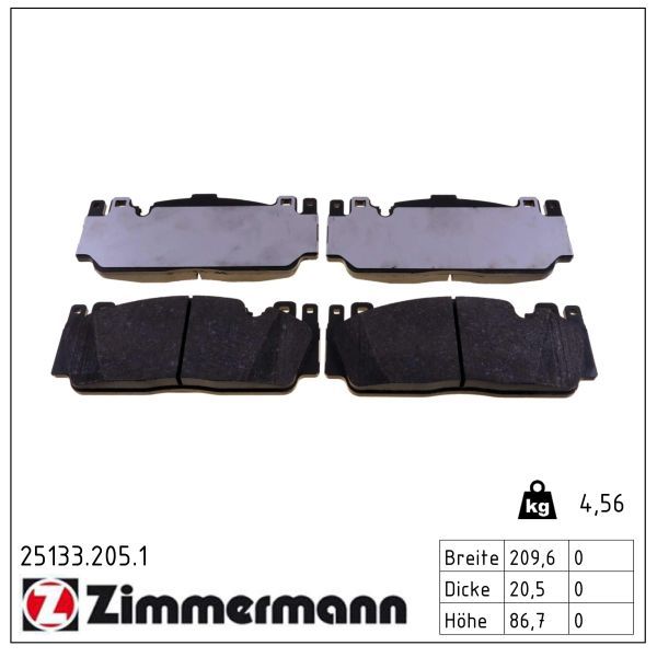 set placute frana,frana disc ZIMMERMANN 25133.205.1