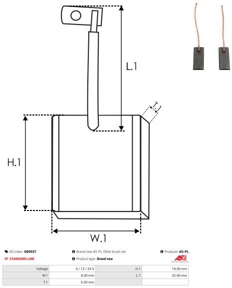 Levně Uhlíkový kartáč, generátor AS-PL OB9037