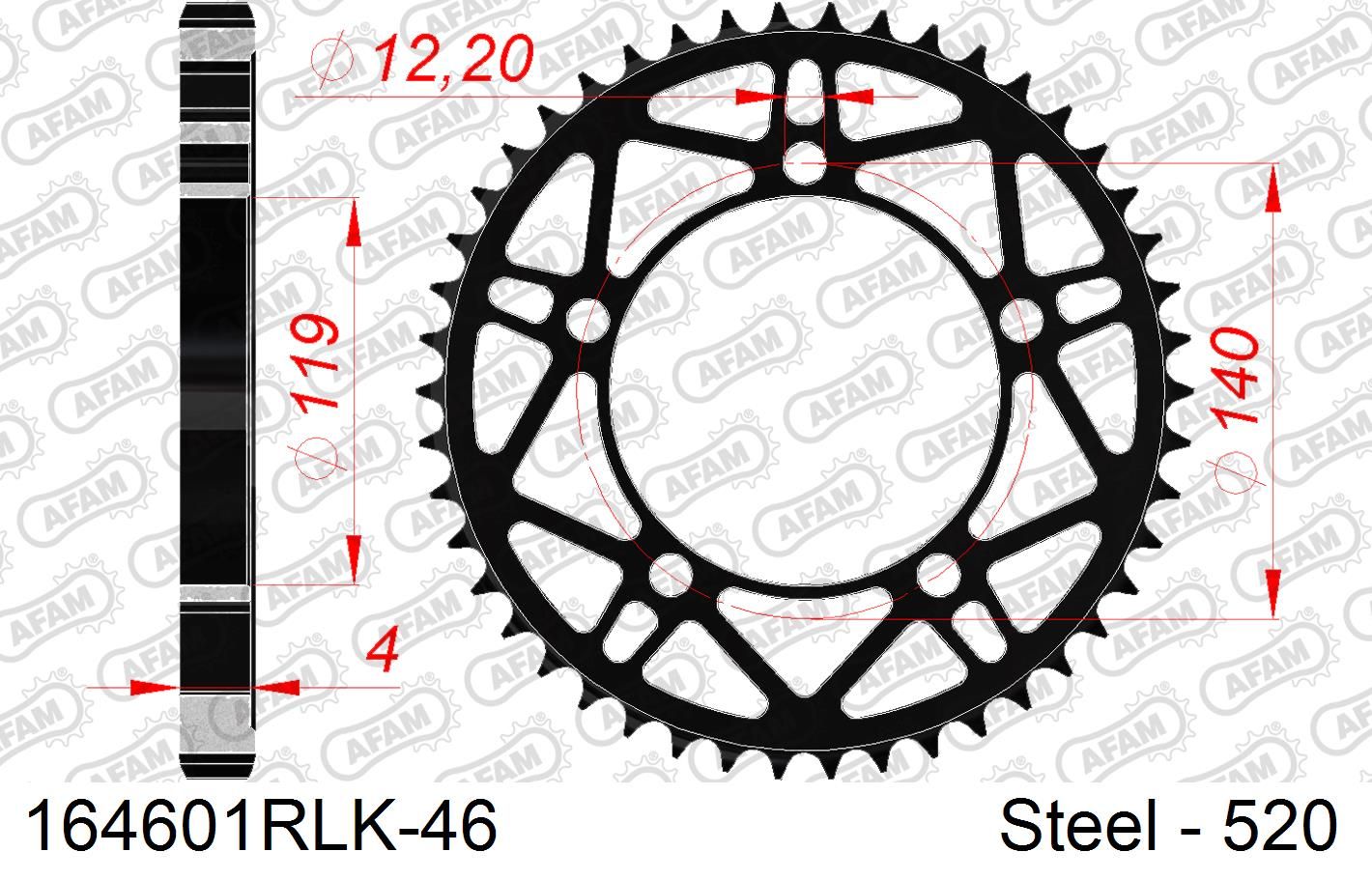 Roata dintata AFAM 164601RLK-46