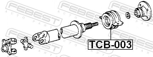 Levně Ložisko, středni ložisko kloubového hřídele FEBEST TCB-003