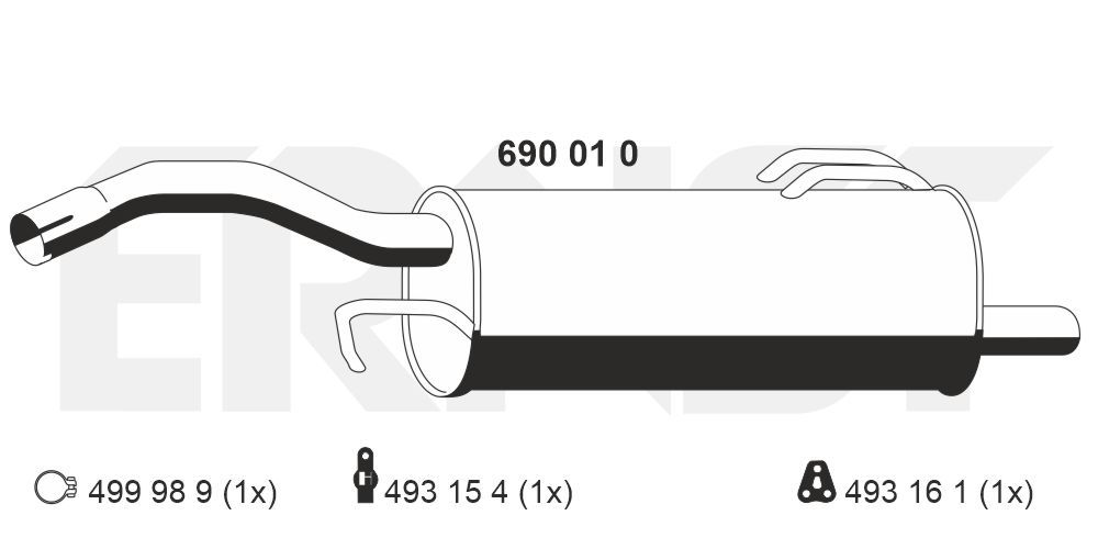 Zadní tlumič výfuku ERNST 690010