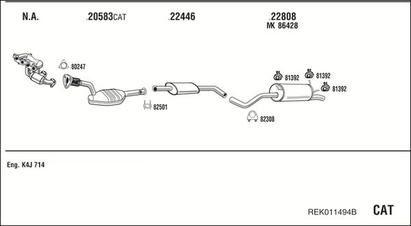 Układ wydechowy WALKER REK011494B