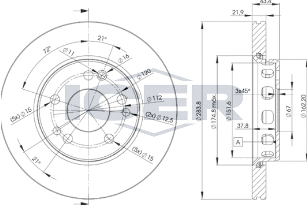 Tarcza hamulcowa ICER 78BD2312-2