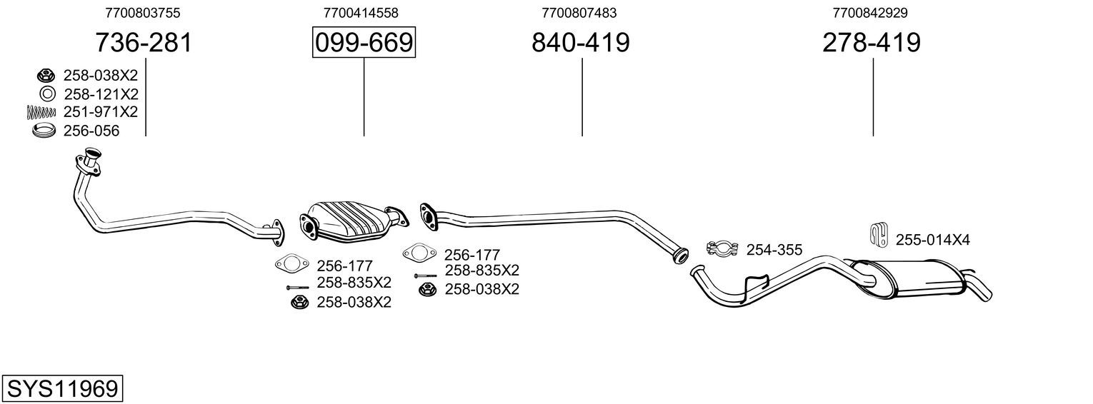 Układ wydechowy BOSAL SYS11969