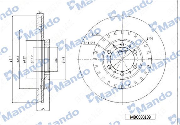 Tarcza hamulcowa MANDO MBC030139