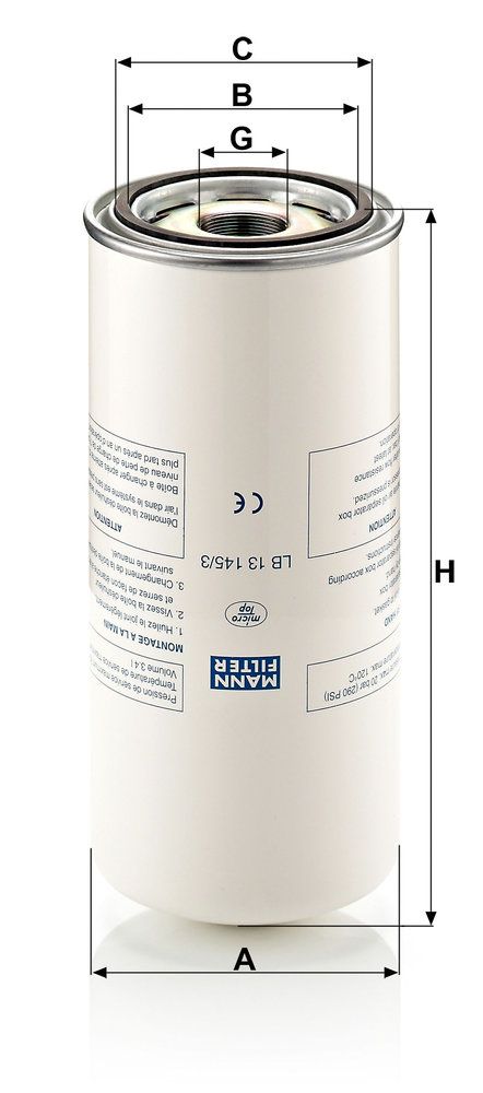 Levně Filtr, technika stlačeného vzduchu MANN-FILTER LB 13 145/3