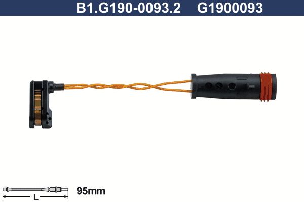 Styk ostrzegawczy, zużycie okładzin hamulcowych GALFER B1.G190-0093.2