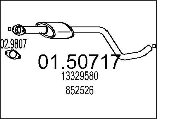 Tłumik środkowy MTS 01.50717