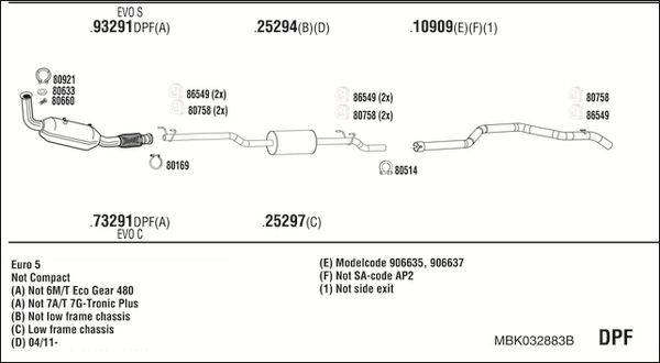Układ wydechowy WALKER MBK032883B