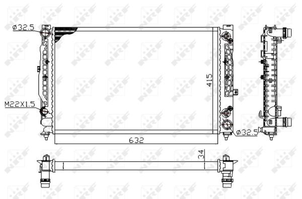 Chladič, chlazení motoru NRF 519504A