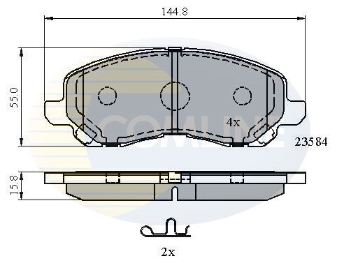 Zestaw klocków hamulcowych, hamulce tarczowe COMLINE CBP31256