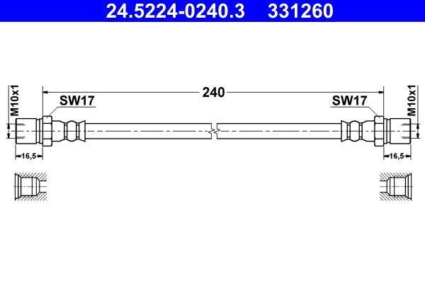 Brzdová hadice ATE 24.5224-0240.3