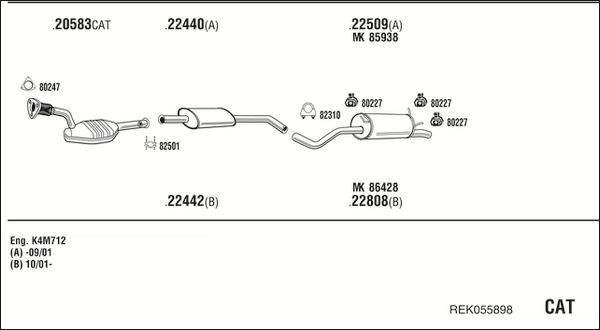 Układ wydechowy WALKER REK055898