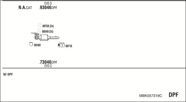 Układ wydechowy WALKER MBK057319C