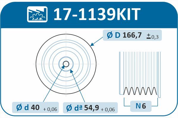 Levně Sada řemenice, kliková hřídel IJS GROUP 17-1139KIT
