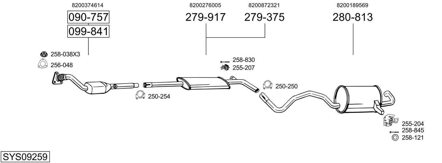 Układ wydechowy BOSAL SYS09259