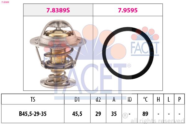 Termostat, środek chłodzący FACET 7.8389
