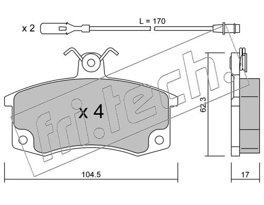 Zestaw klocków hamulcowych, hamulce tarczowe FRI.TECH. 064.1
