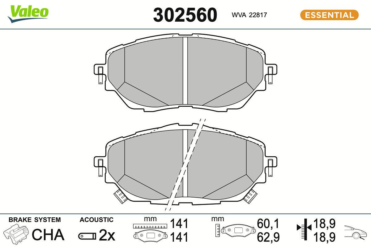 set placute frana,frana disc VALEO 302560