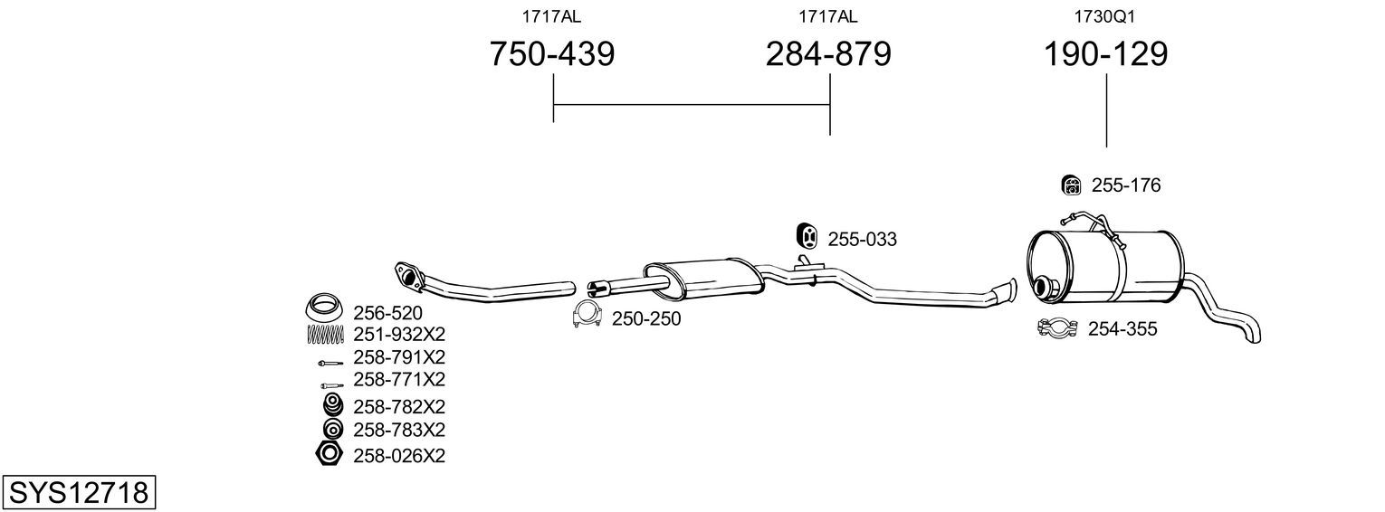 Układ wydechowy BOSAL SYS12718