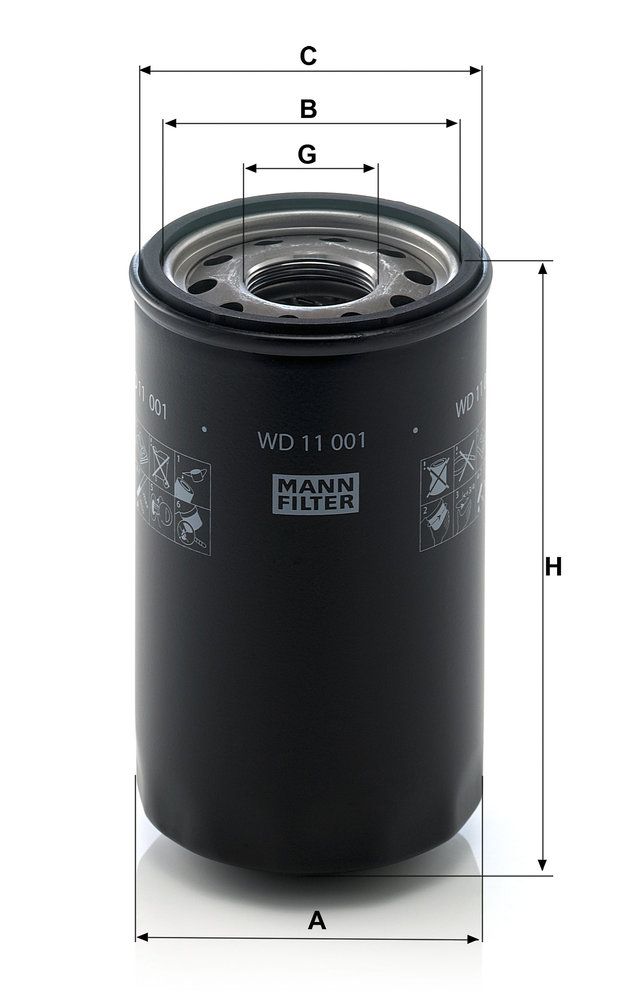 Levně Filtr, pracovní hydraulika MANN-FILTER WD 11 001