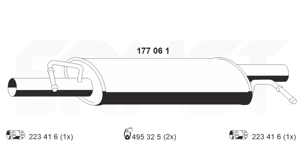 Střední tlumič výfuku ERNST 177061