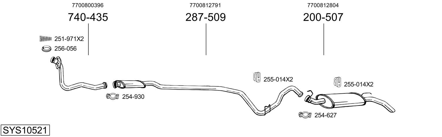 Układ wydechowy BOSAL SYS10521