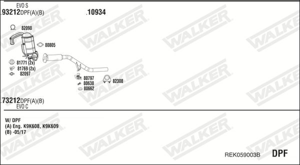 Układ wydechowy WALKER REK059003B