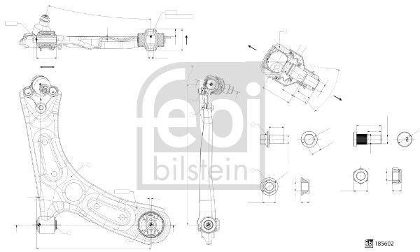 Wahacz, zawieszenie koła FEBI BILSTEIN 185602