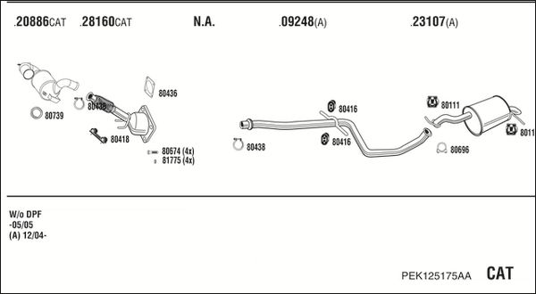 Układ wydechowy WALKER PEK125175AA