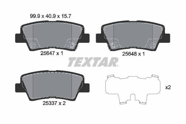 Sada brzdových platničiek kotúčovej brzdy TEXTAR 2564701